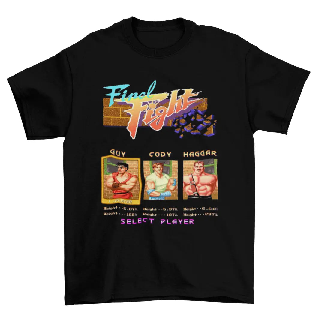 Camiseta Algodão Premium – Final Fight – SNES – “Select Player Screen”