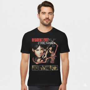 Camiseta Algodão Premium Resident Evil Code: Veronica X "Claire Redfield's Desperation"