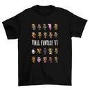 Camiseta Algodão Premium Final Fantasy VI – SNES – "Pixel Heroes Grid"