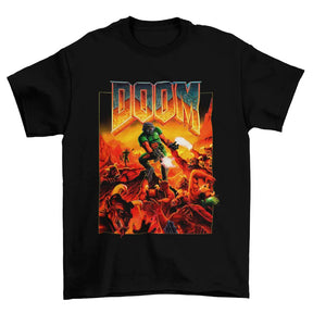 Camiseta Algodão Premium DOOM – PC – “Hell Onslaught Cover”