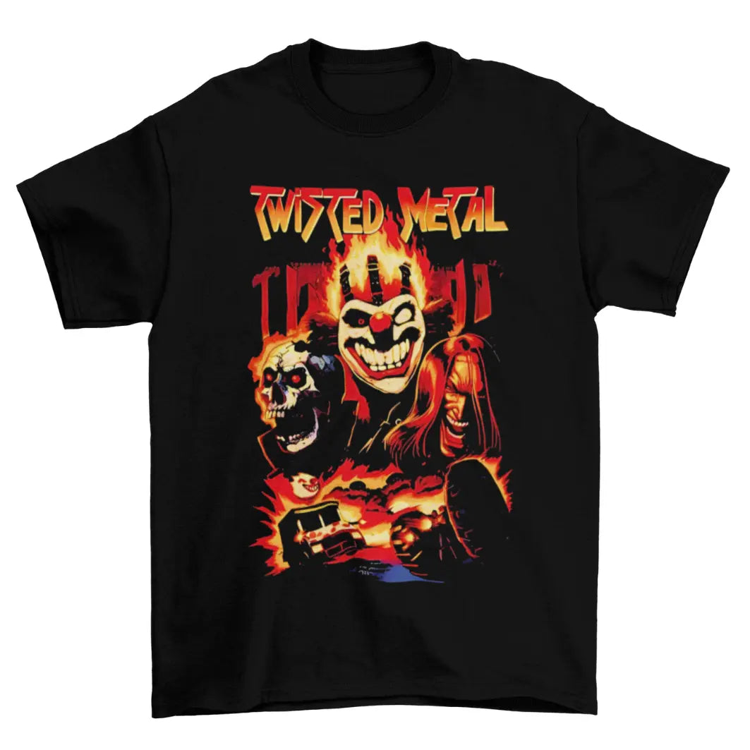 Camiseta Algodão Premium Twisted Metal 2 – PS1 – “Sweet Tooth Inferno Art”
