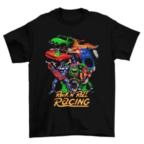 Camiseta Algodão Premium Rock N’ Roll Racing – Super Nintendo – "Metal Car Mayhem"