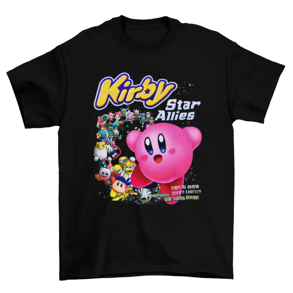 Camiseta Algodão Premium Kirby Star Allies – Nintendo Switch – "Pink Star Squad"
