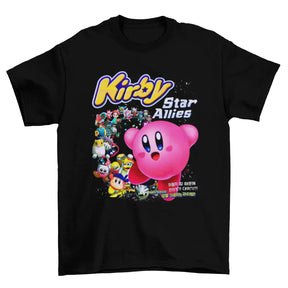 Camiseta Algodão Premium Kirby Star Allies – Nintendo Switch – "Pink Star Squad"