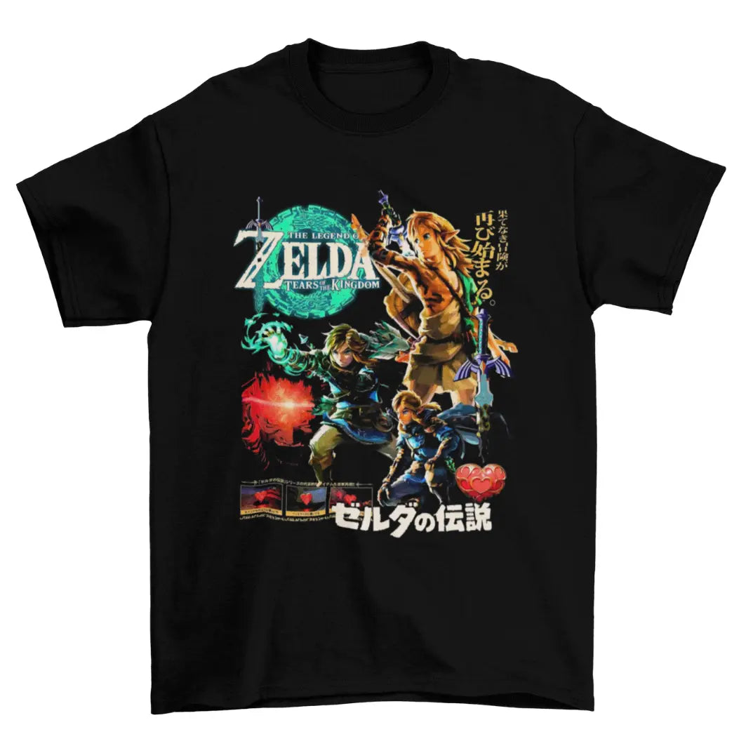 Camiseta Algodão Premium Zelda Tears of the Kingdom – Nintendo Switch – "Fallen Kingdom Rise"