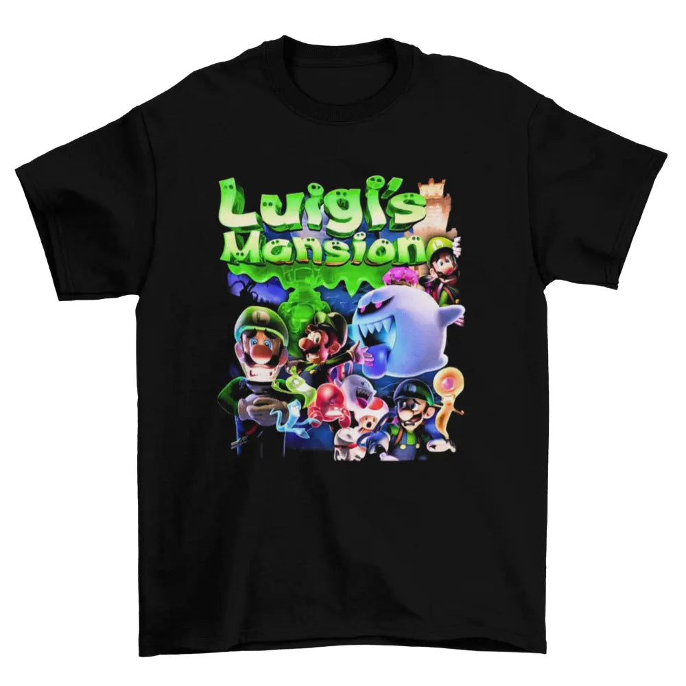 Camiseta Algodão Premium Luigi’s Mansion – Nintendo Switch – "Haunted Crew"