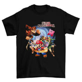 Camiseta Algodão Prime Super Smash Bros – Nintendo 64 – “Ultimate Fighters Clash”