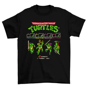 Camiseta Algodão Premium Teenage Mutant Ninja Turtles – Arcade – "Classic Run Crew"