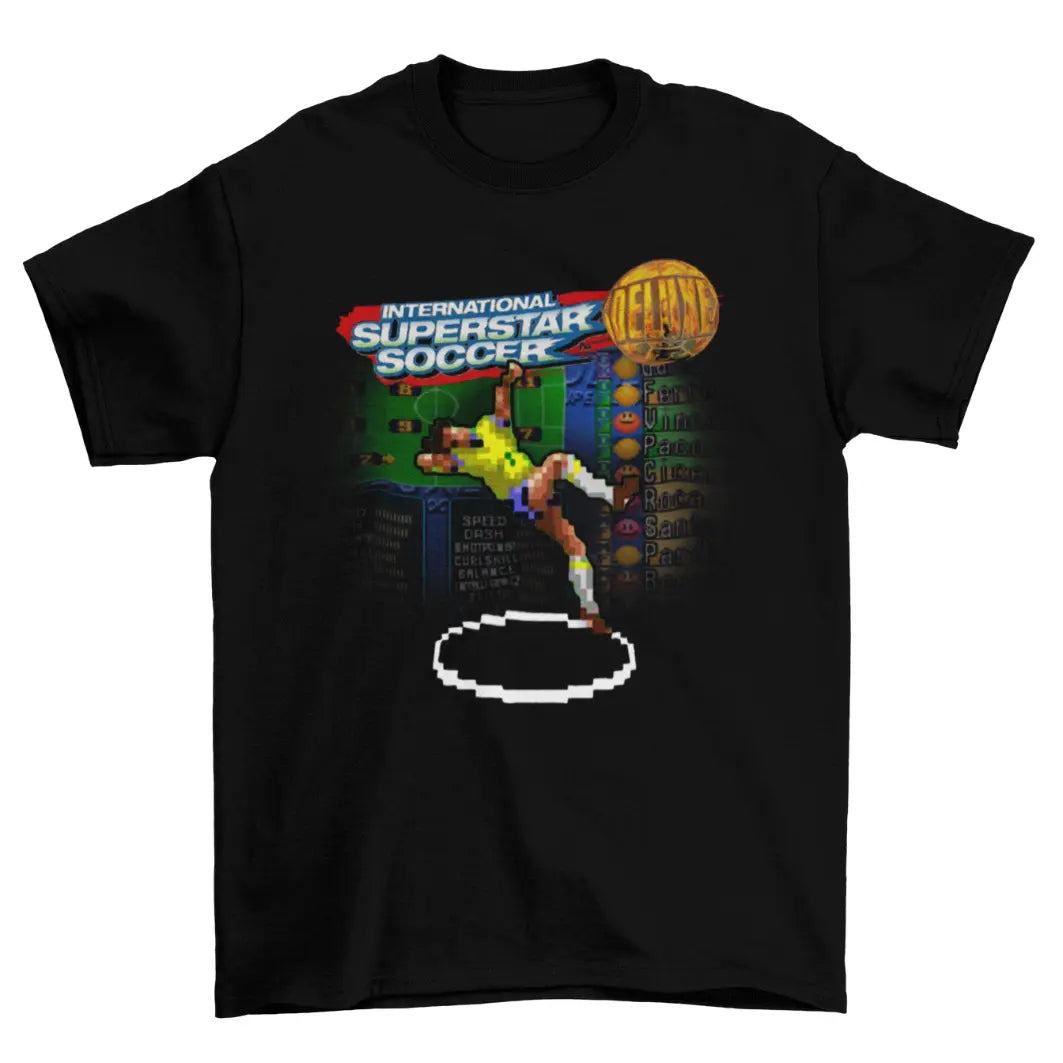 Camiseta Algodão Premium International Superstar Soccer Deluxe – SNES – "Iconic Bicycle Kick"