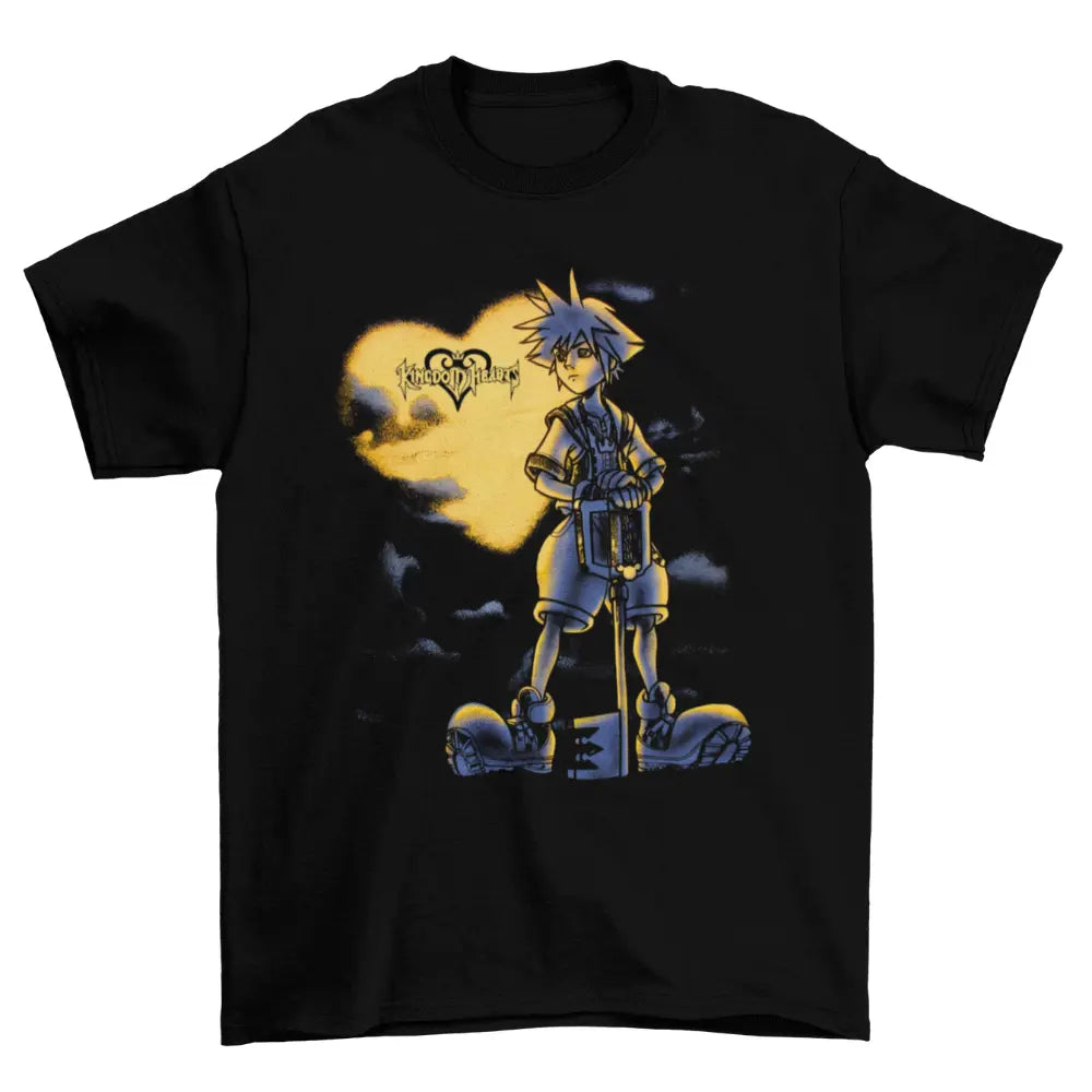 Camiseta Algodão Premium Kingdom Hearts Sora Lua Amarela