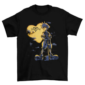 Camiseta Algodão Premium Kingdom Hearts Sora Lua Amarela