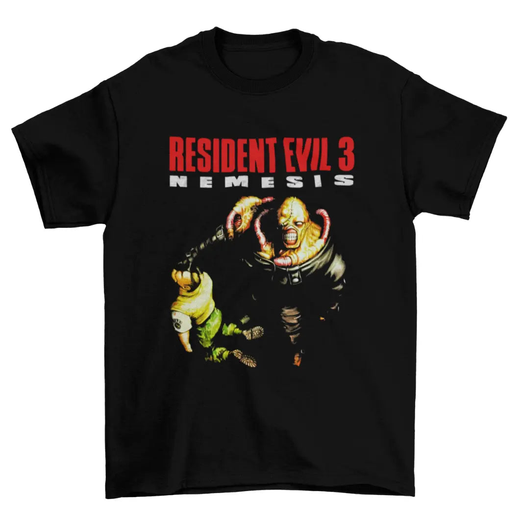 Camiseta Algodão Premium Resident Evil 3: Nemesis – PlayStation – “Nemesis Overhead Threat”