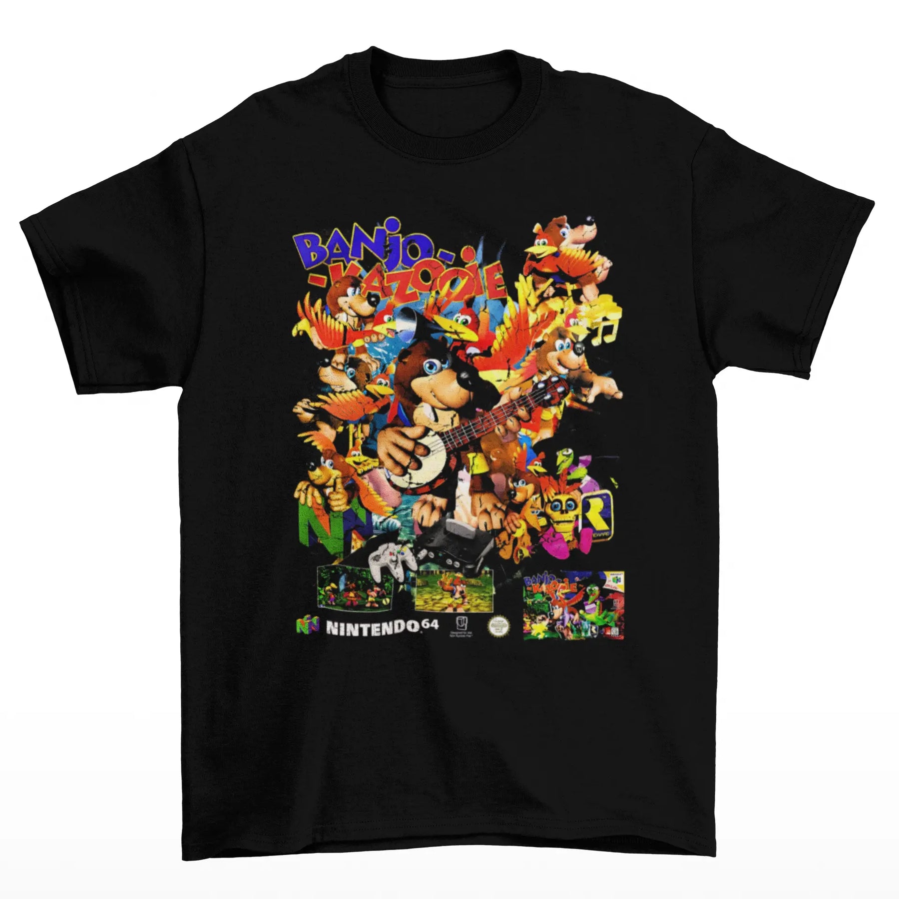 Camiseta Algodão Premium Banjo-Kazooie – N64 Retro Edition