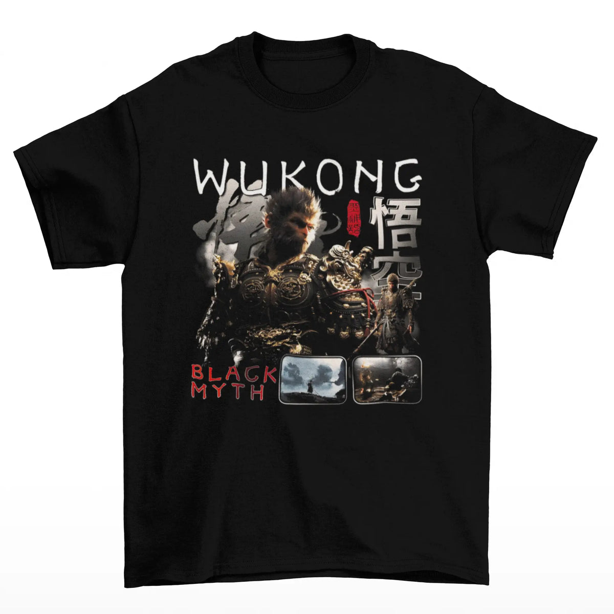 Camiseta Algodão Premium Black Myth Wukong – Monkey King Warrior