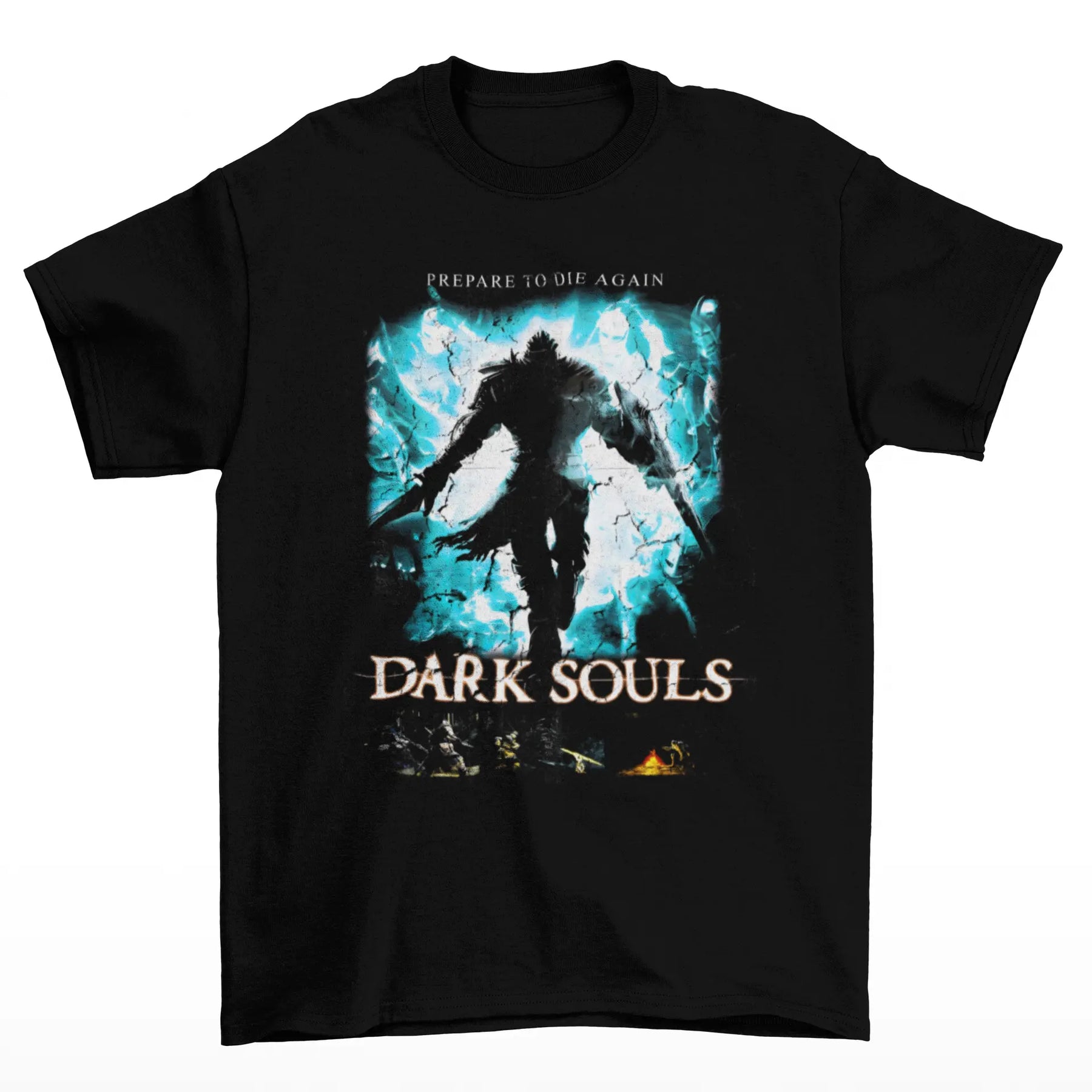 Camiseta Algodão Premium Dark Souls – Prepare To Die Again