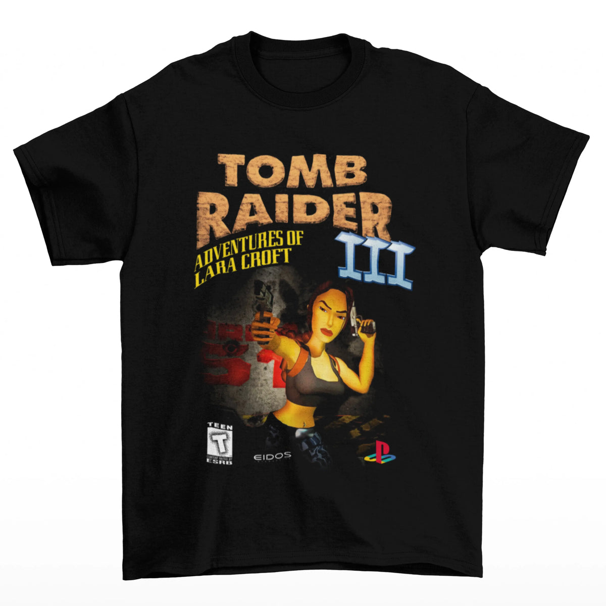 Camiseta Algodão Premium Tomb Raider III – Adventures of Lara Croft (Capa Clássica)