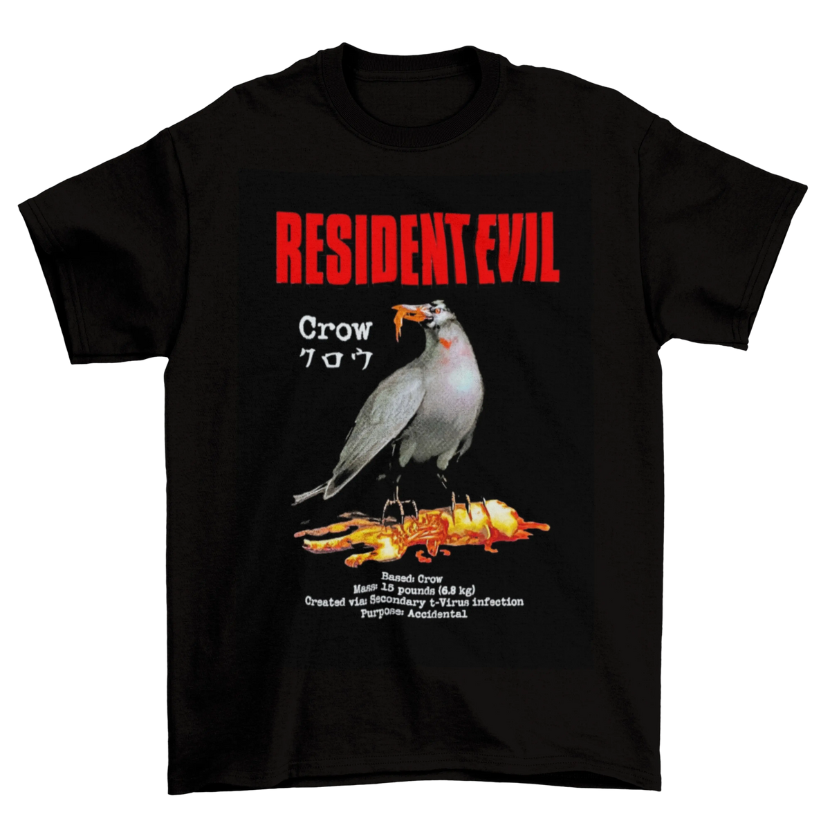 Camiseta Algodão Premium Resident Evil – Crow Infected