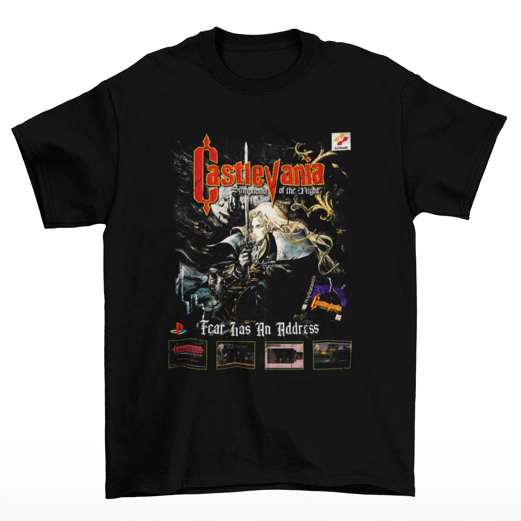 Camiseta Algodão Premium Castlevania SotN | Alucard Gothic Art | PS1 Masterpiece