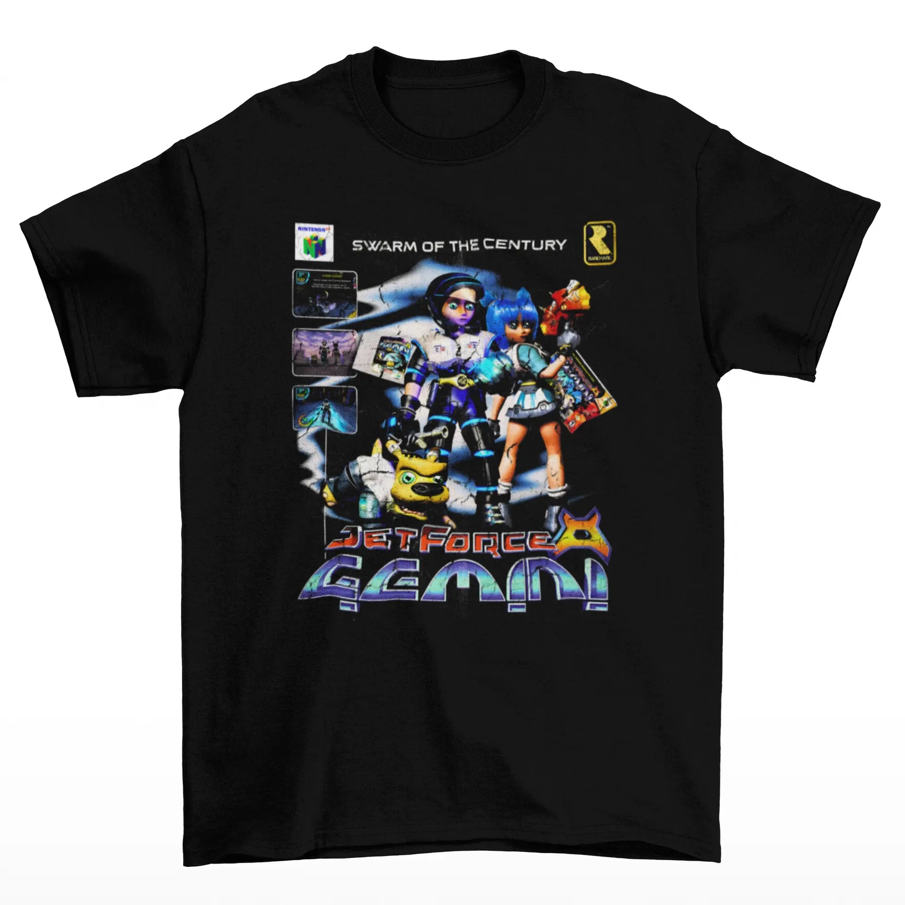 Camiseta Algodão Premium Jet Force Gemini | Rareware Galactic | Juno, Vela & Lupus