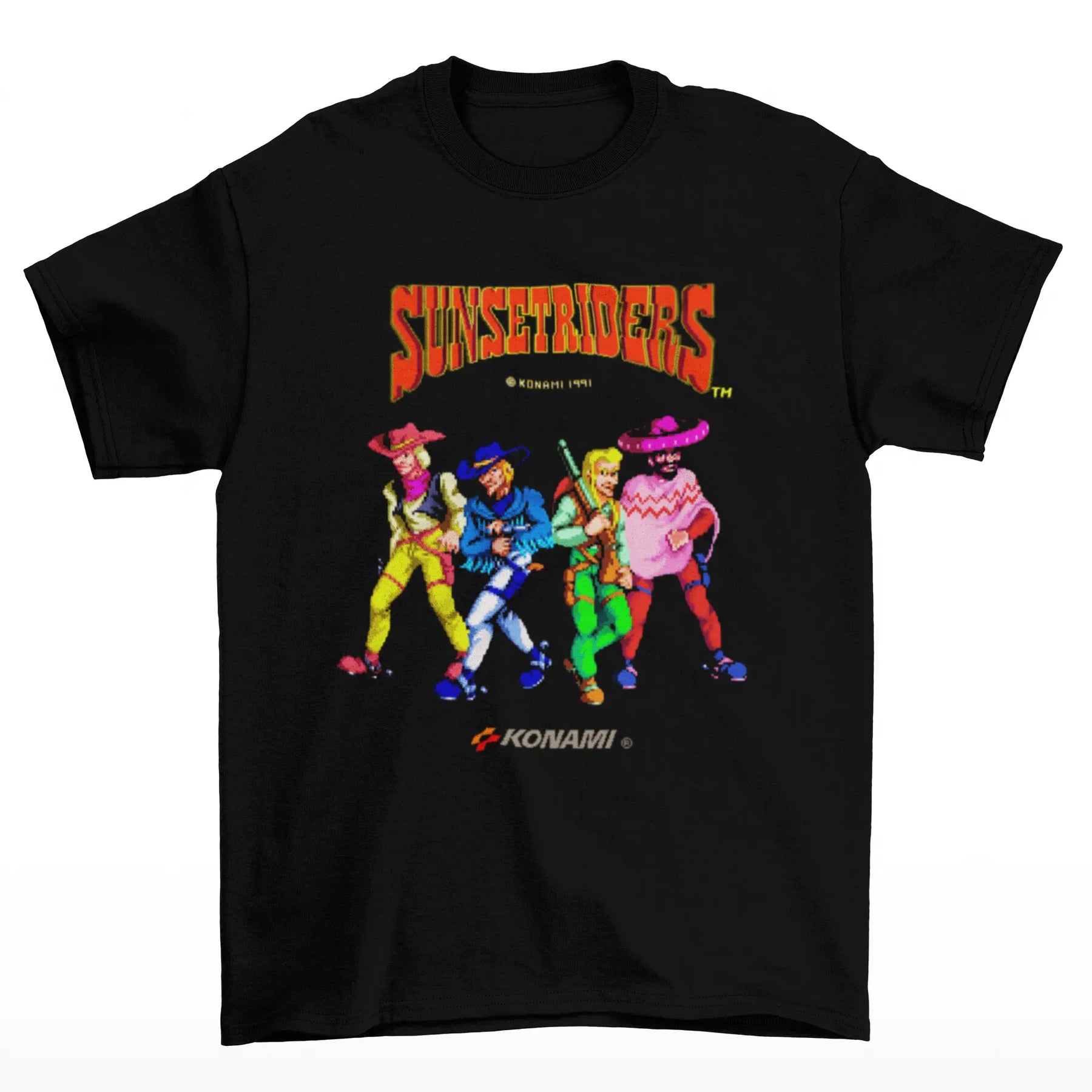 Camiseta Algodão Premium Sunset Riders – SNES – "Cowboy Quartet"