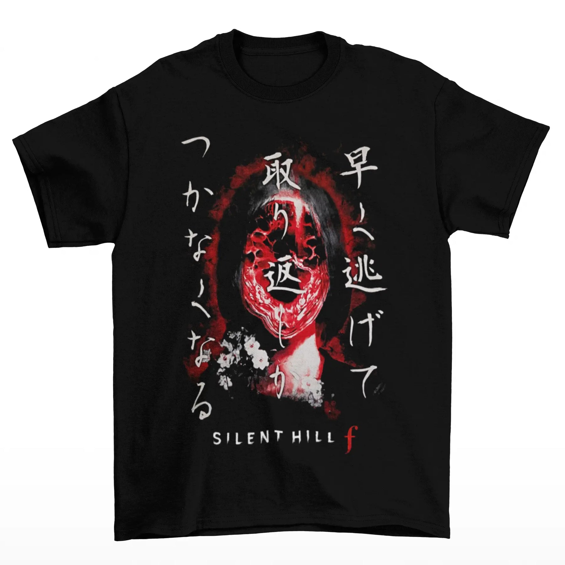 Camiseta Algodão Premium Silent Hill F – Máscara Japonesa