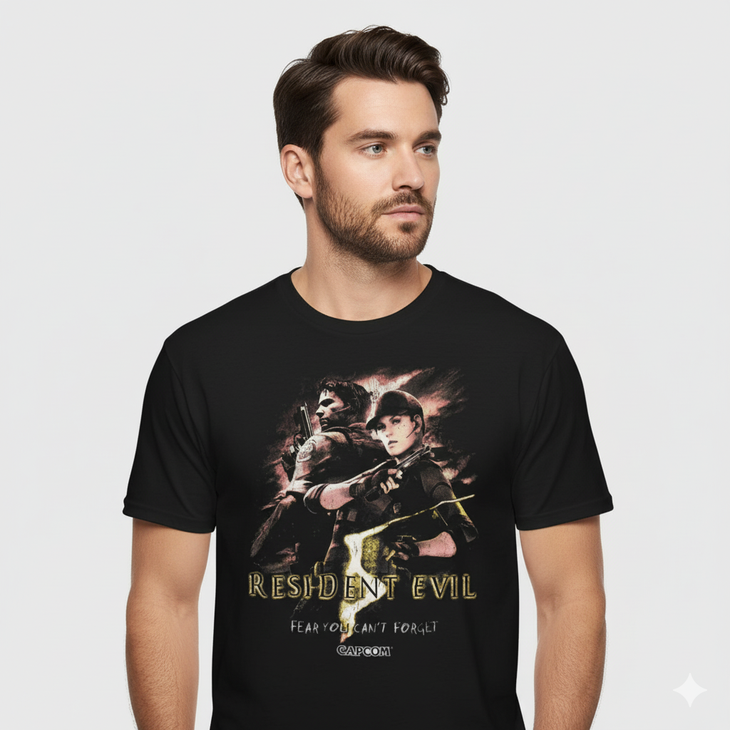 Camiseta Algodao Premium Resident Evil "Fear You Can't Forget"