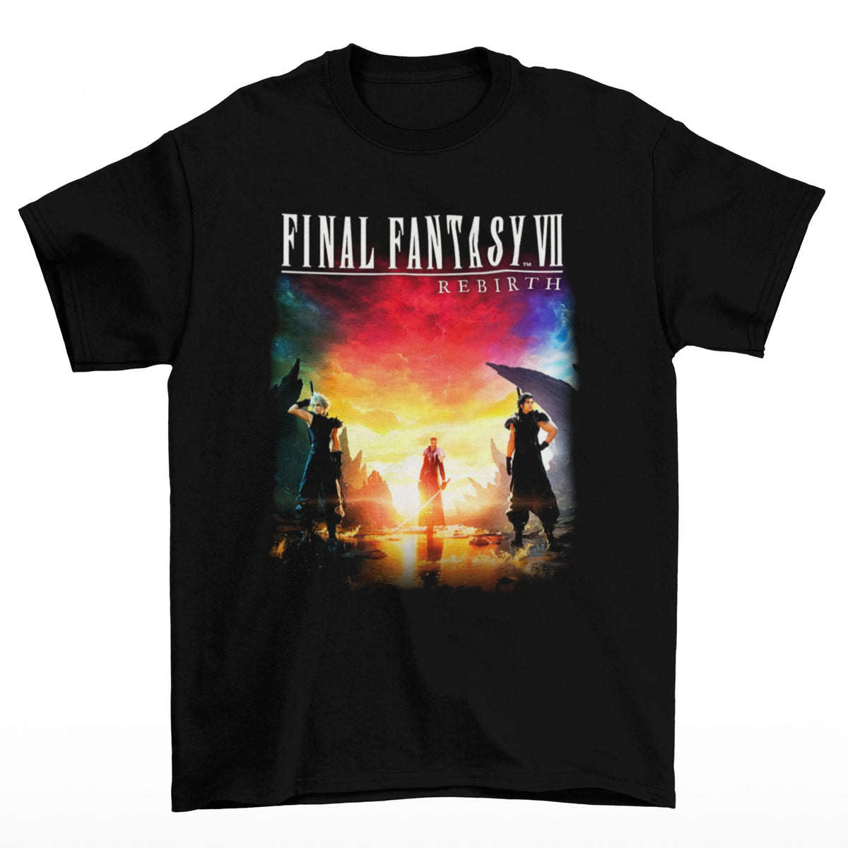 Camiseta Algodão Premium Final Fantasy VII Rebirth – Sunset Journey