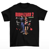 Camiseta algodao Premium Resident Evil 2 Biohazard 2 "Leon & Claire"