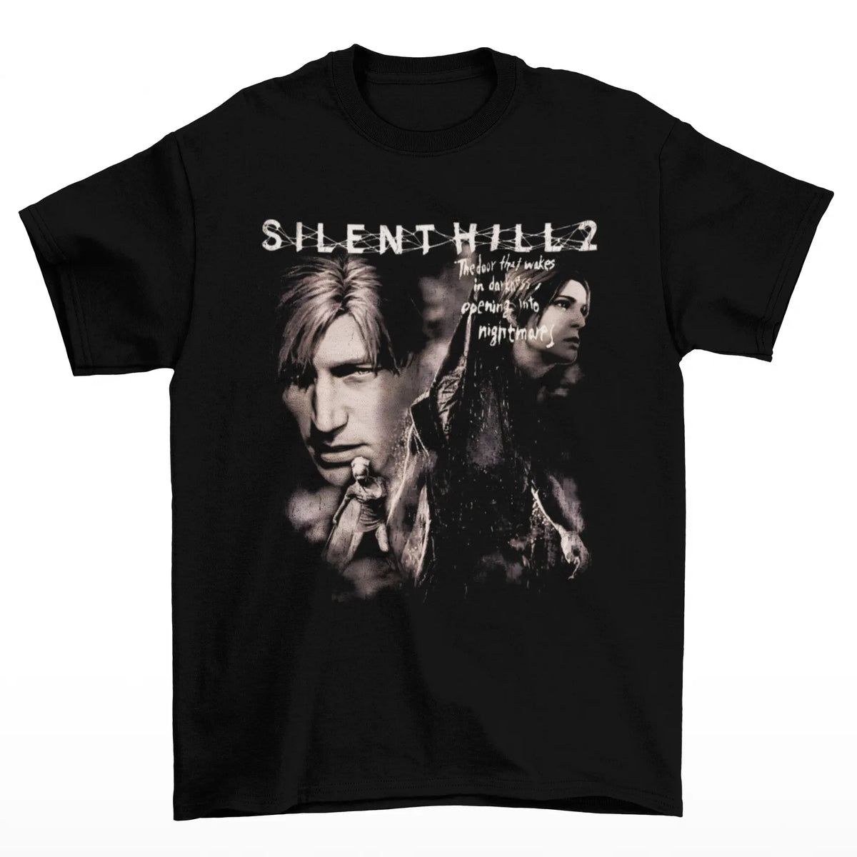 Camiseta Algodão Premium Silent Hill 2 – Nightmare Faces