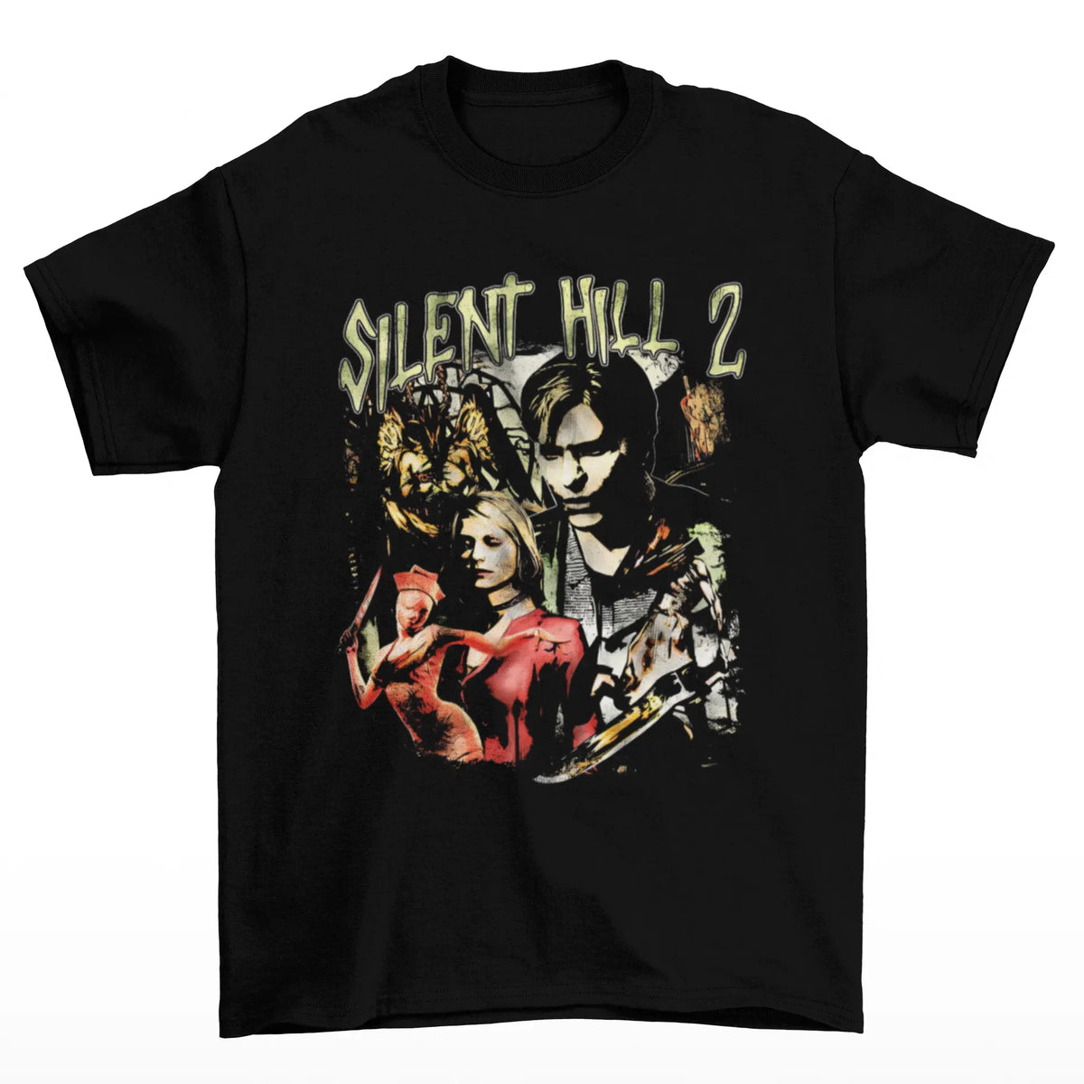 Camiseta Algodão Premium Silent Hill 2 – Collage Clássica