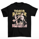 Camiseta Algodão Premium Tomb Raider – Lara Croft Dual Pistols