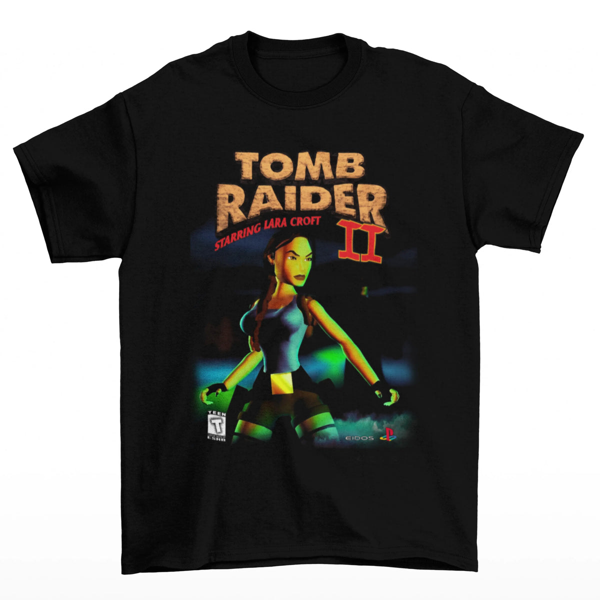 Camiseta Algodão Premium Tomb Raider II – Lara Front Attack