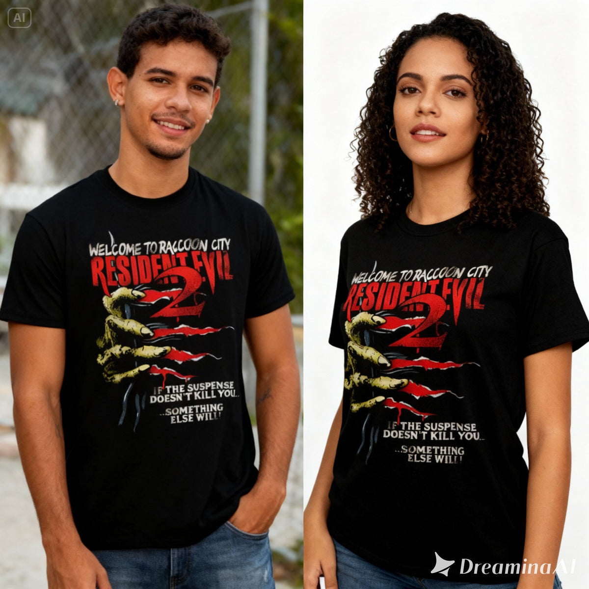 Camiseta Algodão Premium Welcome to Raccoon City Resident Evil 2 - Claw Mark