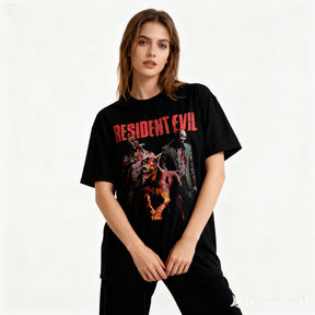 Camiseta Algodão Premium Resident Evil - Zombies & Cerberus