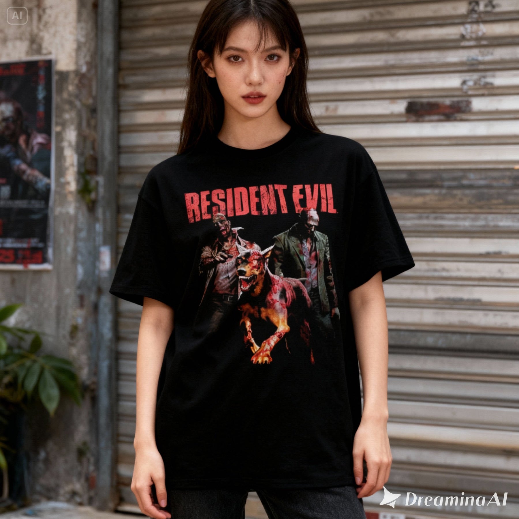 Camiseta Algodão Premium Resident Evil - Zombies & Cerberus