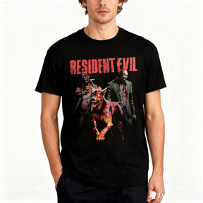 Camiseta Algodão Premium Resident Evil - Zombies & Cerberus