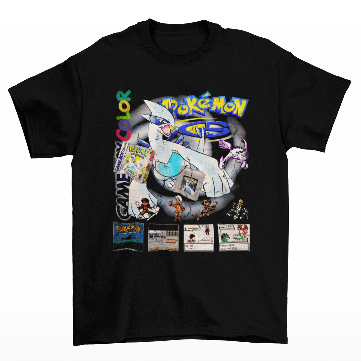 Camiseta Algodão Premium Pokémon Silver – Lugia Retro