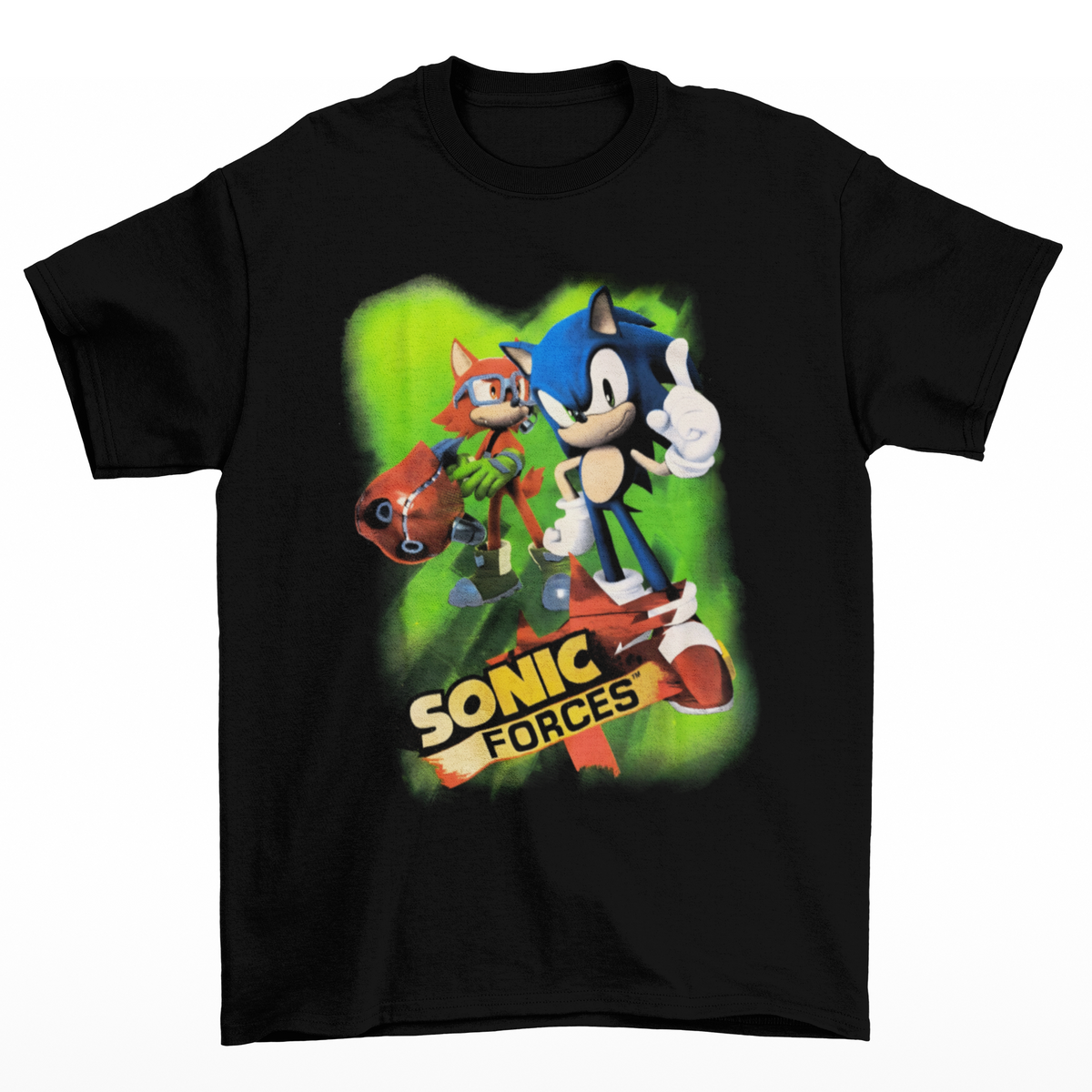 Camiseta Algodão Premium Sonic Forces | Ouriço Azul & Avatar Hero